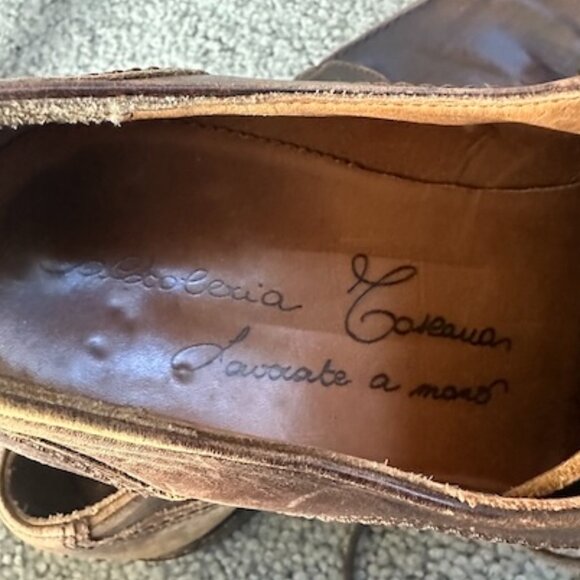 Caldoberia Coseauan Brown Leather Oxfords - Handmade in Italy - Sz. 43 - VGUC - Picture 9 of 14